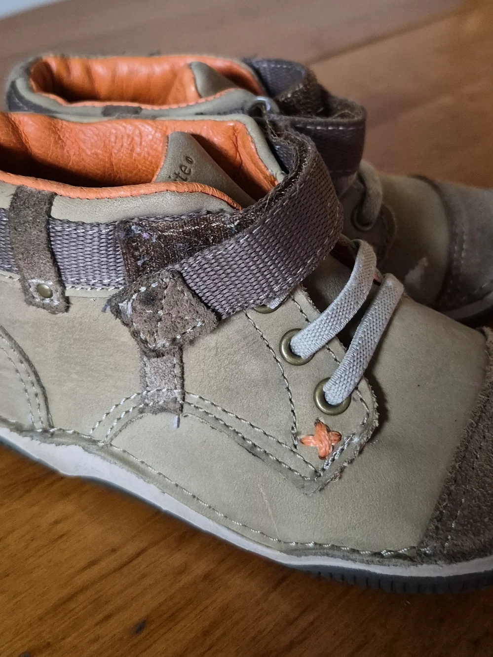 Stride Rite Brown and Orange Kids Lace-Style Boots